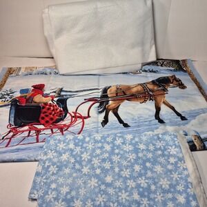 "Sleigh Ride" Kit Christmas Fabric Panel 24 X 44 Plus Backing and Batting